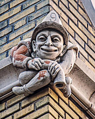 Wall Art - Photograph - KC KS Fireman Gargoyle 2 by Kevin Anderson