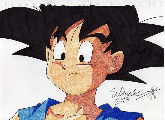 Wall Art - Drawing - Kid Goku by Wendel Krolis