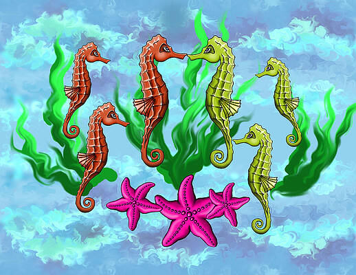 Kissing Seahorses by Jenny Kirby