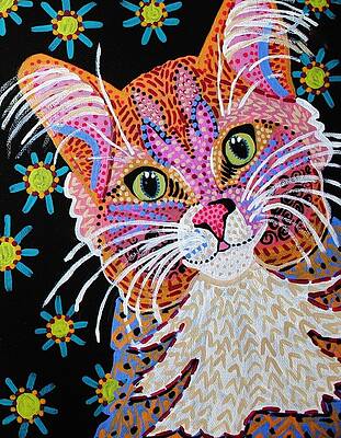Wall Art - Painting - Pink Kitty from Krelly Art by Kelly Nicodemus-Miller