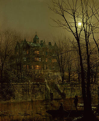 Wall Art - Painting - Knostrop Old Hall, Leeds, 1883 by John Atkinson Grimshaw