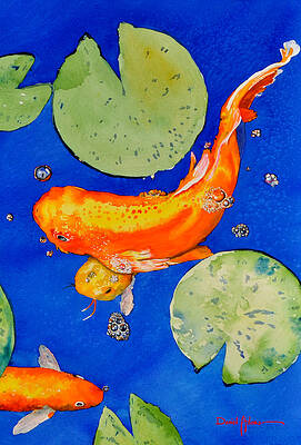 Wall Art - Painting - Koi Fish by Daniel Adams