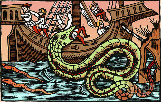 Wall Art - Photograph - Kraken Attacking Ship by Science Source