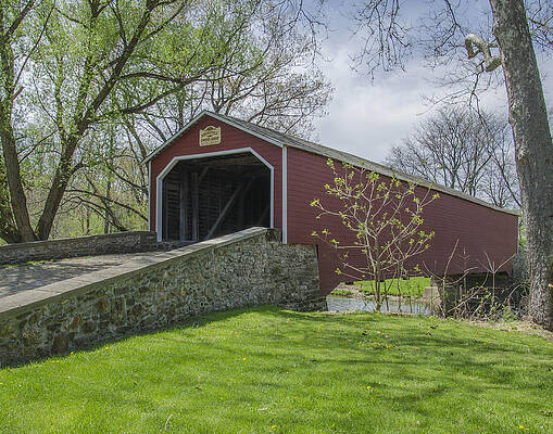 Wall Art - Photograph - Kreidersville Covered Bridge by Dave Sandt