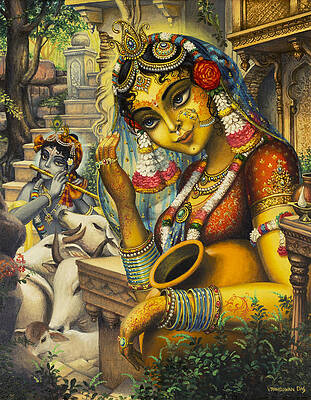 Wall Art - Painting - Krishna is here by Vrindavan Das