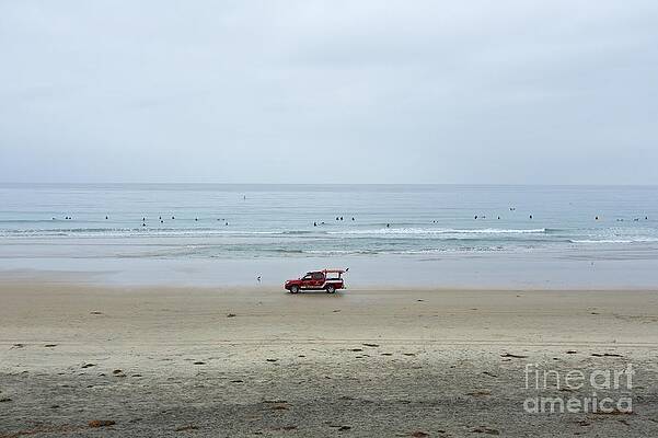 Wall Art - Photograph - Surfers on a Beach in La Jolla California by Mel Ashar