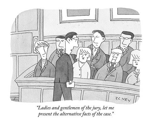 Wall Art - Drawing - Ladies And Gentlemen Of The Jury by Peter C. Vey