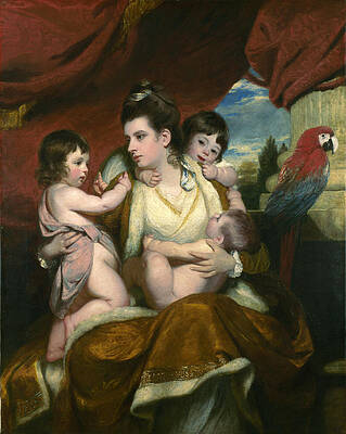 Lady Cockburn and her Three Eldest Sons Print by Sir Joshua Reynolds