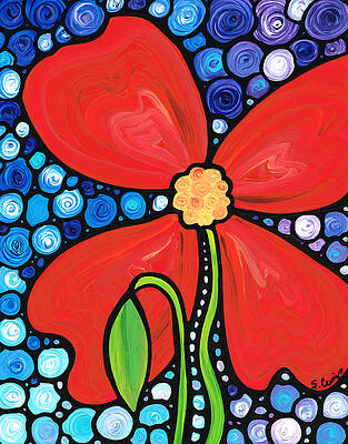 Wall Art - Painting - Lady in Red 2 - Buy Poppy Prints Online by Sharon Cummings