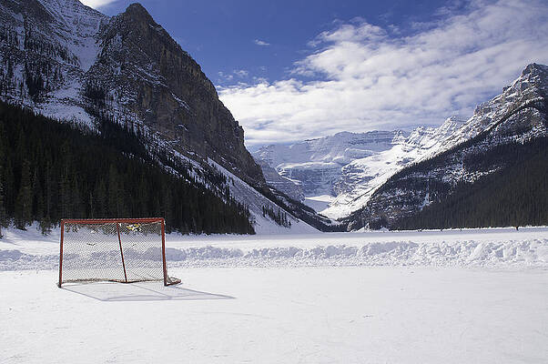 Wall Art - Photograph - Lake Louise Hockey Net by Bill Cubitt