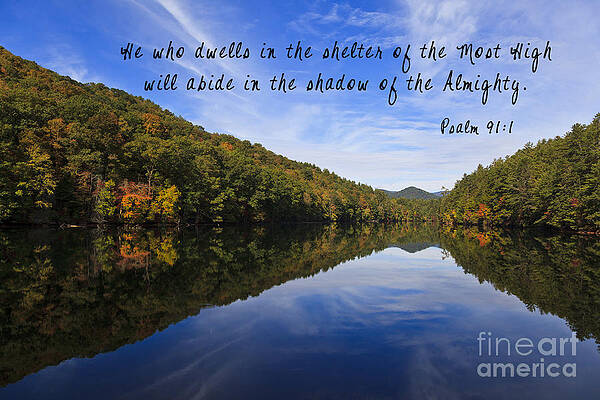 Wall Art - Photograph - Lake Reflections with Scripture by Jill Lang