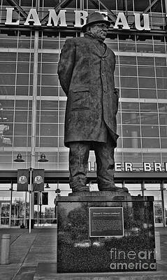 Wall Art - Photograph - Lambeau Field and Vince BW by Tommy Anderson