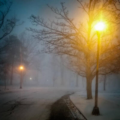 Wall Art - Photograph - Lamppost Snowscape by Chris Bordeleau