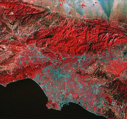 Wall Art - Photograph - Landsat Image Of Los Angeles by Science Photo Library