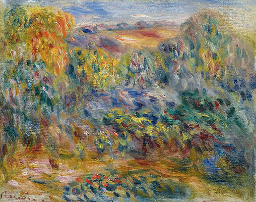 Landscape at Montagne Print by Pierre-Auguste Renoir