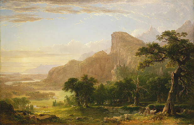 Landscape. Scene from Thanatopsis Print by Asher Brown Durand