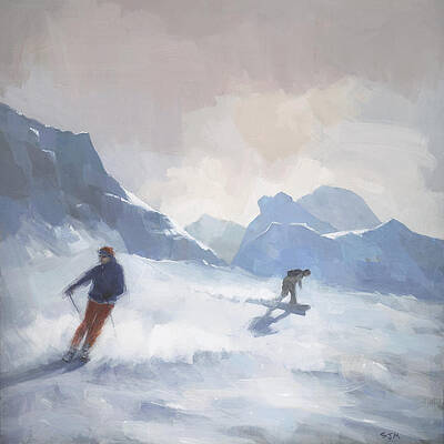 Last Run Les Arcs by Steve Mitchell