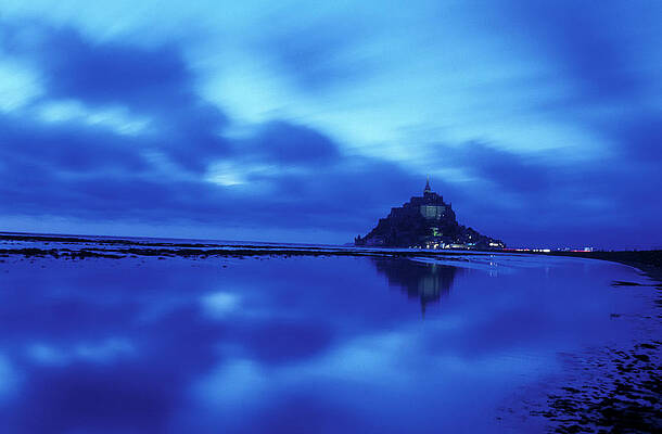 Wall Art - Photograph - Le Mont St.michel At Dusk With Tidal by Christian Heeb