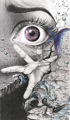 Wall Art - Drawing - Learn to swim by E Drawings