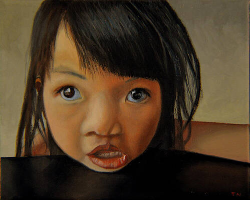 Wall Art - Painting - Learning to talk by Thu Nguyen