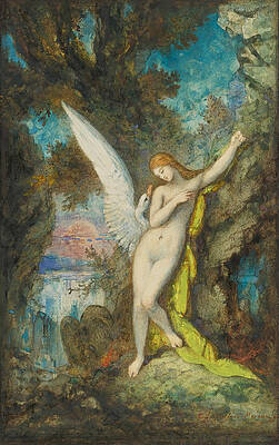 Leda And The Swan Print by Gustave Moreau