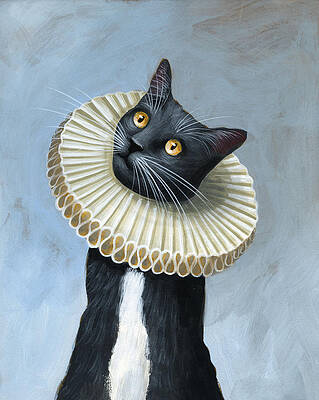 Less Is More ... Tuxedo Cat Art Painting by Amy Giacomelli Less Is More ... Tuxedo Cat Art Painting by Amy Giacomelli