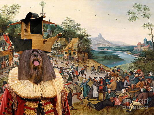 Wall Art - Painting - Lhasa Apso Art Canvas Print by Sandra Sij