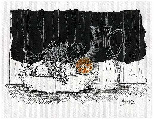 Wall Art - Drawing - Light and Shadow - Orange by Eloa Jane