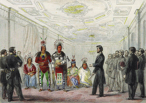 Wall Art - Photograph - Lincoln And American Indian Chiefs, 1863 by British Library