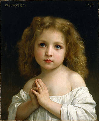 Little Girl Print by William-Adolphe Bouguereau