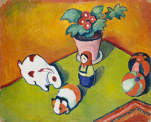 Little Walters Toys Print by August Macke