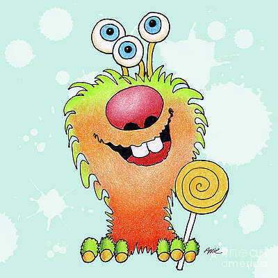 Wall Art - Painting - Lolli Pop Monster by Annie Troe