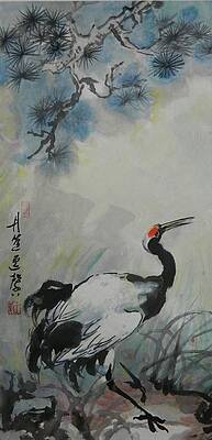 Lone Asian Crane by Min Wang Lone Asian Crane by Min Wang