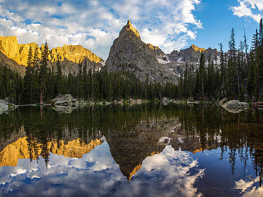Wall Art - Photograph - Lone Eagle Peak and Mirror Lake by Aaron Spong