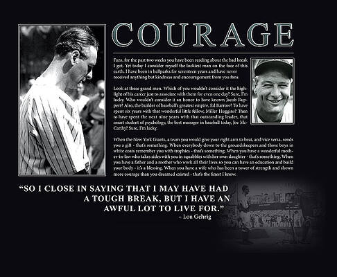 Wall Art - Photograph - Lou Gehrig Courage  by Retro Images Archive