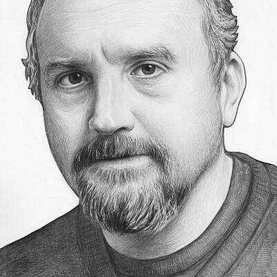 Wall Art - Drawing - Louis CK Portrait by Olga Shvartsur