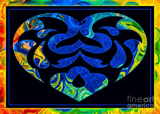 Wall Art - Digital Art - Love and Light Sharing Space Abstract Shapes and Symbols Artwork by Omaste Witkowski
