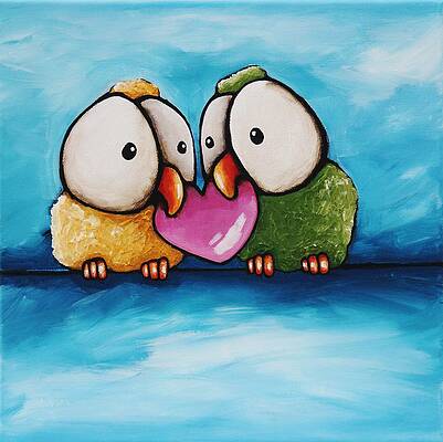 Holiday Wall Art featuring the painting Love Birds by Lucia Stewart