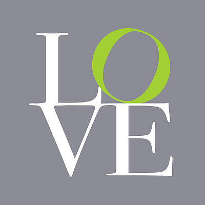 Wall Art - Digital Art - Love in Grey with a Lime Twist by Michael Tompsett