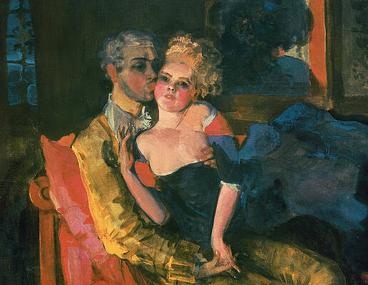 Wall Art - Painting - Love by Konstantin Andreevic Somov