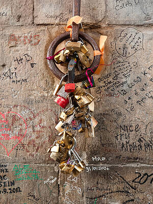 Lover's locks on the Ponte Vecchio in Florence by John Pagliuca Lover's locks on the Ponte Vecchio in Florence by John Pagliuca