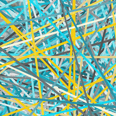 Wall Art - Painting - Luminous Attachment - Yellow And Turquoise Abstract by Lourry Legarde
