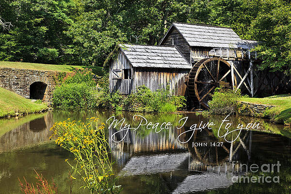 Wall Art - Photograph - Mabry Mill with Scripture by Jill Lang