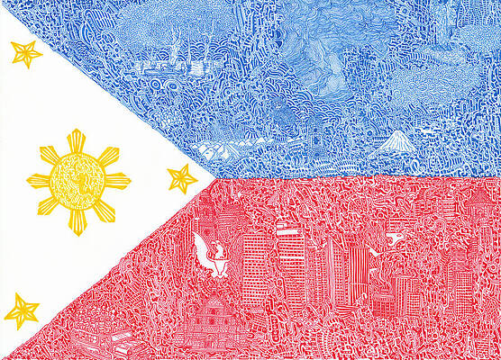 Philippine Flag Art Pixels