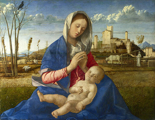 Madonna Of The Meadow Print by Giovanni Bellini