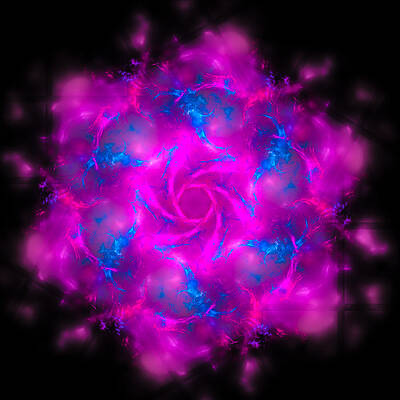 Wall Art - Digital Art - Magenta and blue abstract fractal art by Matthias Hauser