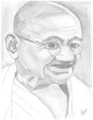 Wall Art - Drawing - Mahatma Gandhi by Ami Jasani