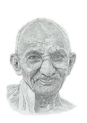 Wall Art - Drawing - Mahatma Gandhi by Chris Greenwood