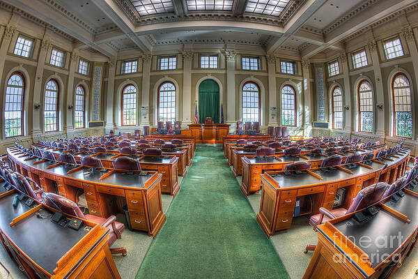 Wall Art featuring the photograph Maine State House House Chamber III by Clarence Holmes