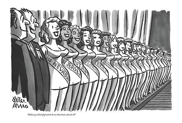 Wall Art - Drawing - Makes You Kind Of Proud To Be An American by Peter Arno